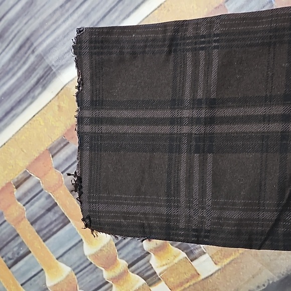 Democracy Ab Technology Brown Plaid Raw Hem Pants Size 2 - Picture 4 of 5